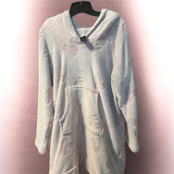 Disney Other - Disney Cozy Hooded Onesie - Light Pink and White